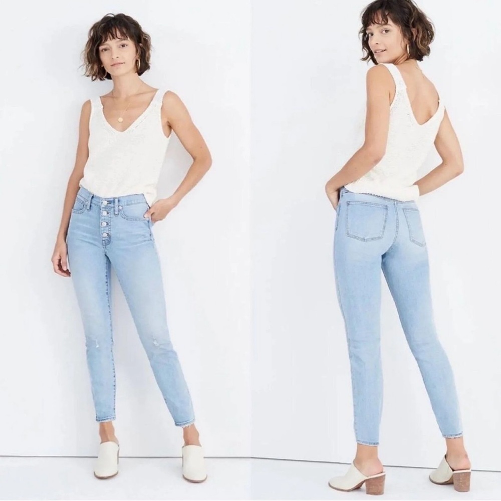 Madewell 9" High-Rise Button-Fly Women's Light Wash Skinny Jeans Size 31